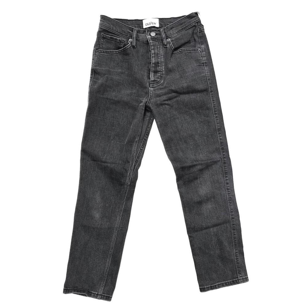 DU/ER Jeans Women's Black Performance Denim High Rise Slim Stretch Ankle 27/26